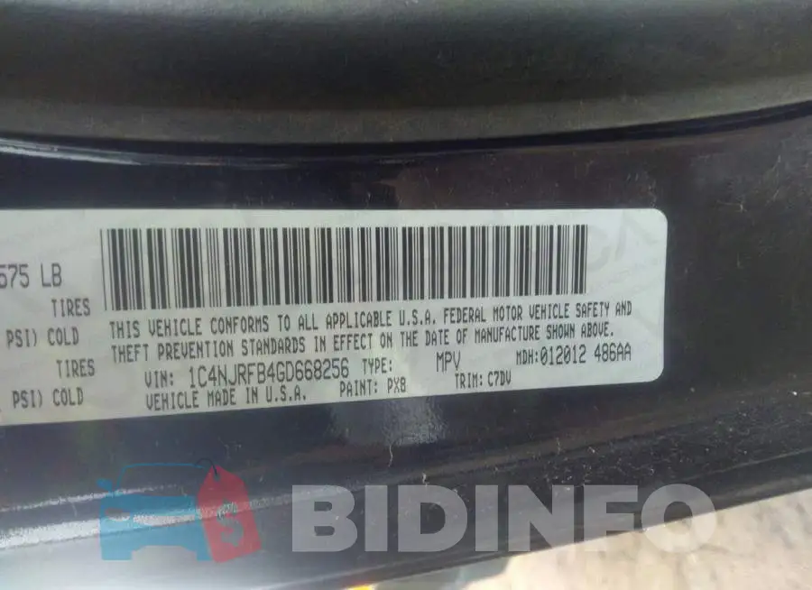 1C4NJRFB4GD668256 Photo# 9
