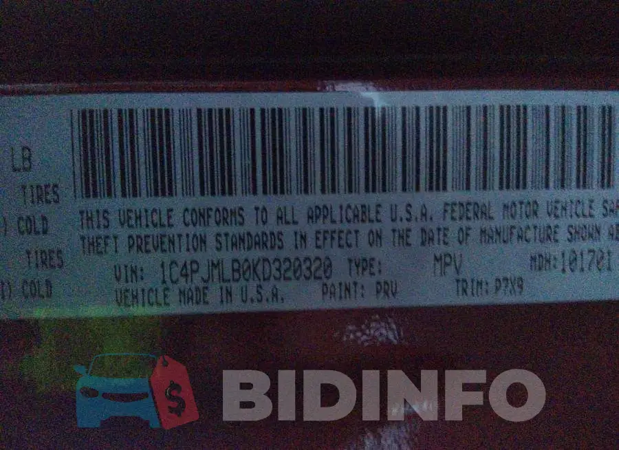 1C4PJMLB0KD320320 Photo# 9