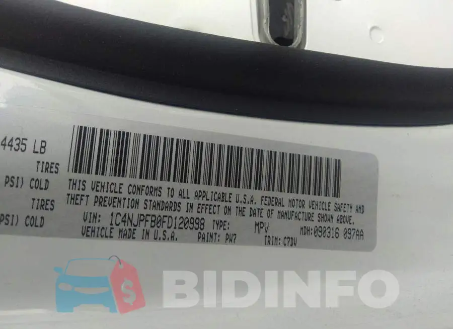 1C4NJPFB0FD120998 Photo# 9