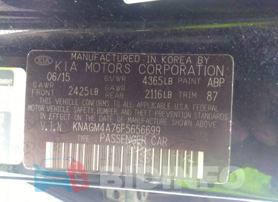KNAGM4A76F5656699 Photo# 9