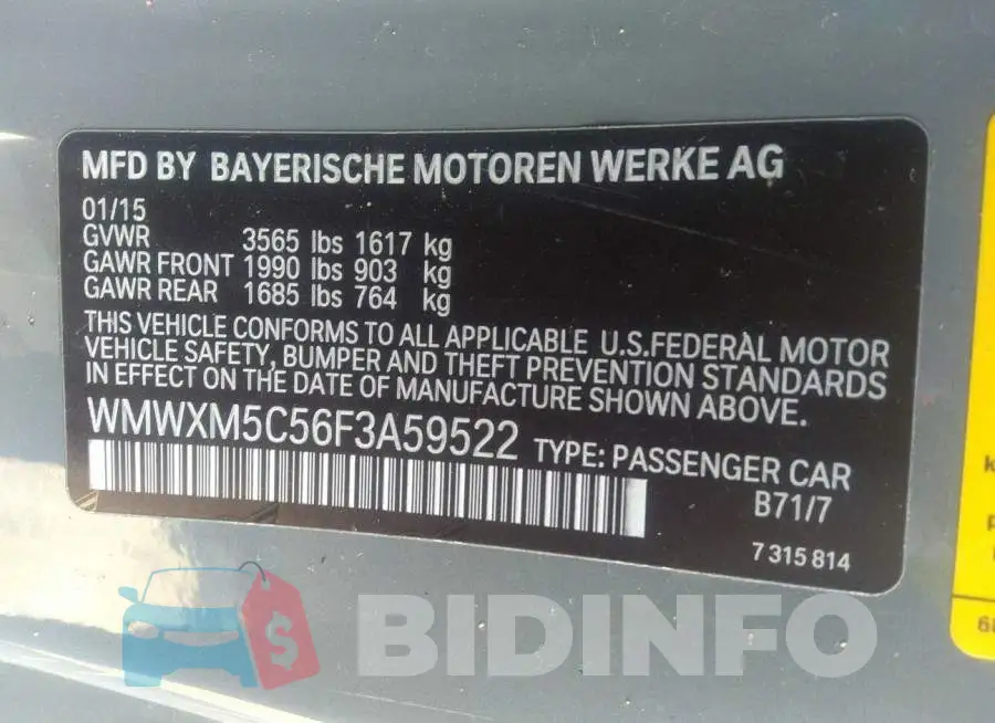 WMWXM5C56F3A59522 Photo# 9