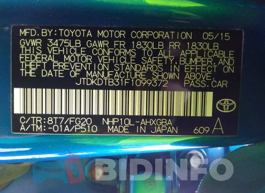 JTDKDTB31F1099372 Photo# 9