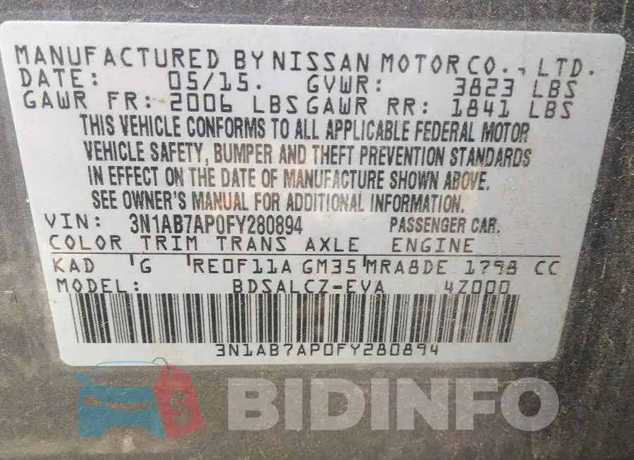 3N1AB7AP0FY280894 Photo# 9