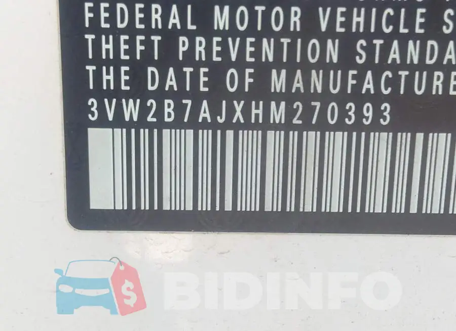 3VW2B7AJXHM270393 Photo# 9