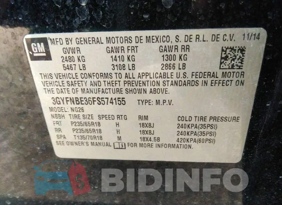 3GYFNBE36FS574155 Photo# 9