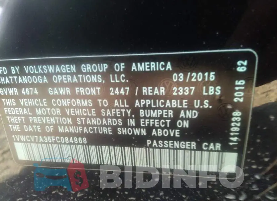 1VWCV7A35FC084868 Photo# 9