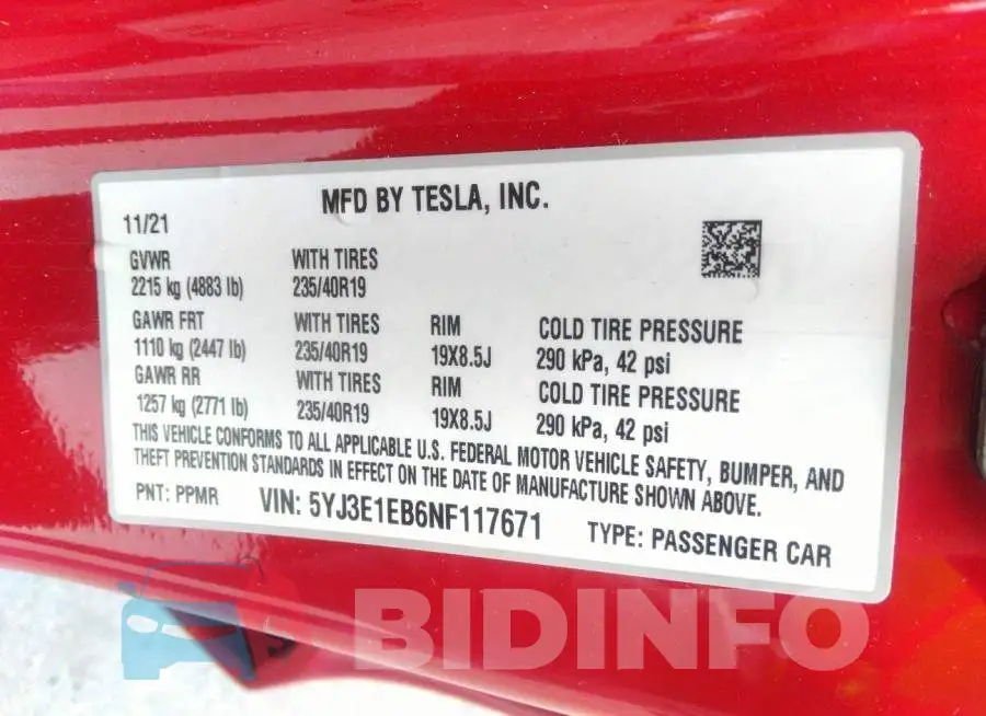 5YJ3E1EB6NF117671 Photo# 9