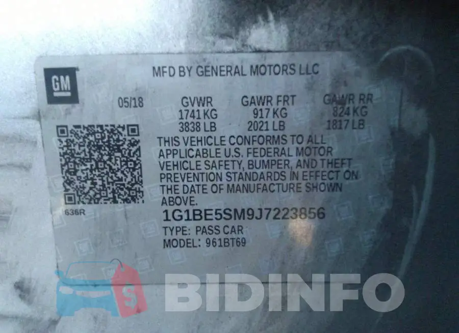 1G1BE5SM9J7223856 Photo# 9