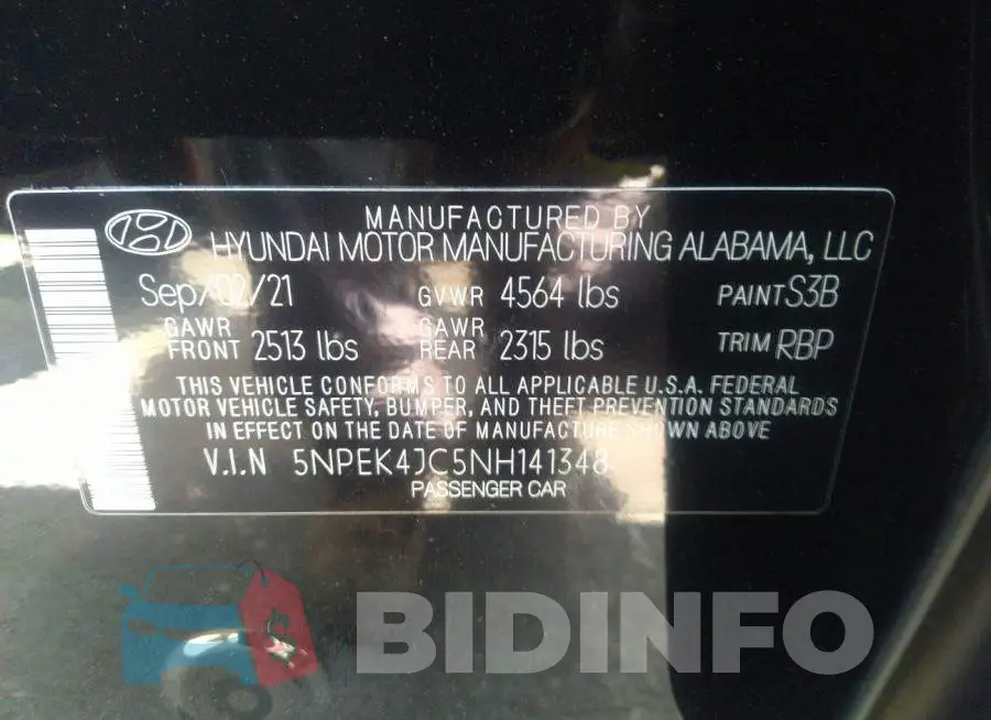 5NPEK4JC5NH141348 Photo# 9