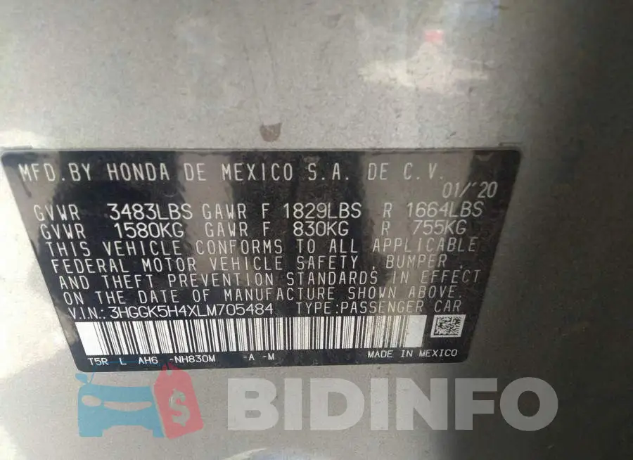 3HGGK5H4XLM705484 Photo# 9