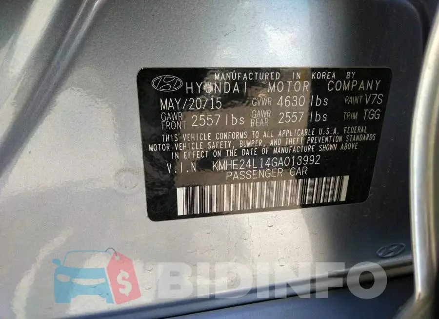 KMHE24L14GA013992 Photo# 9