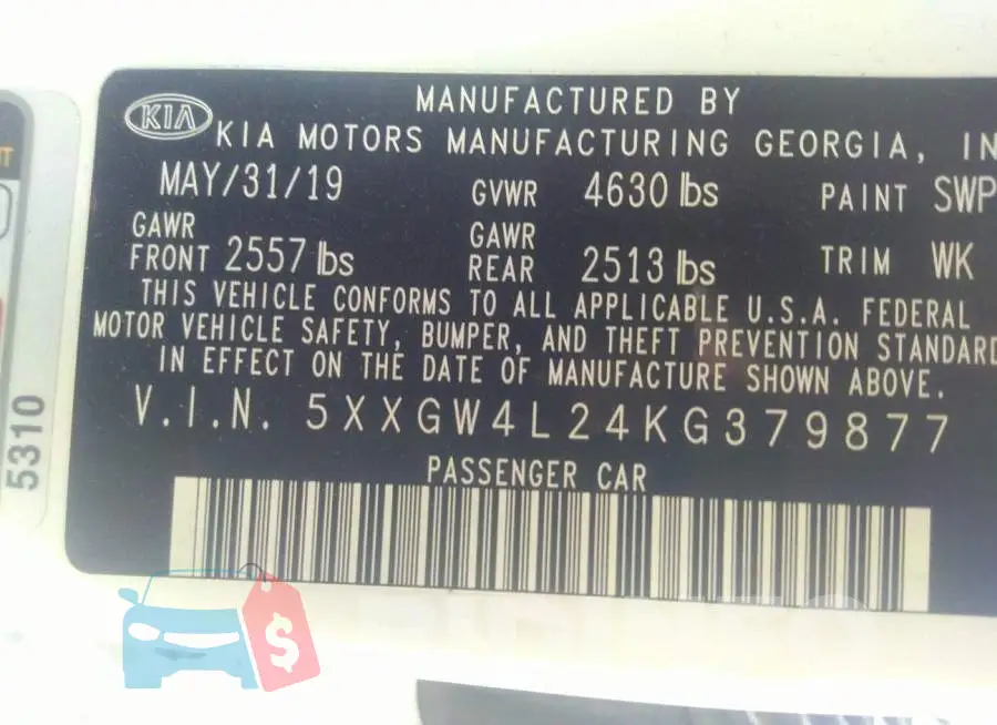 5XXGW4L24KG379877 Photo# 9