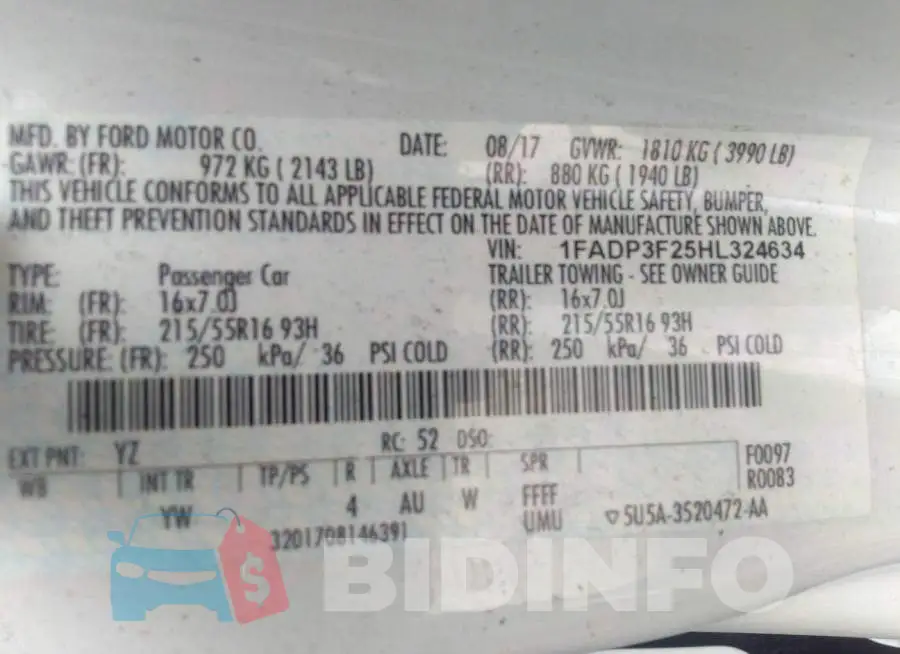 1FADP3F25HL324634 Photo# 9