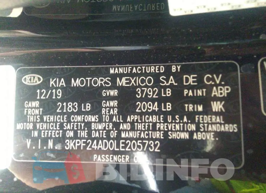 3KPF24AD0LE205732 Photo# 9