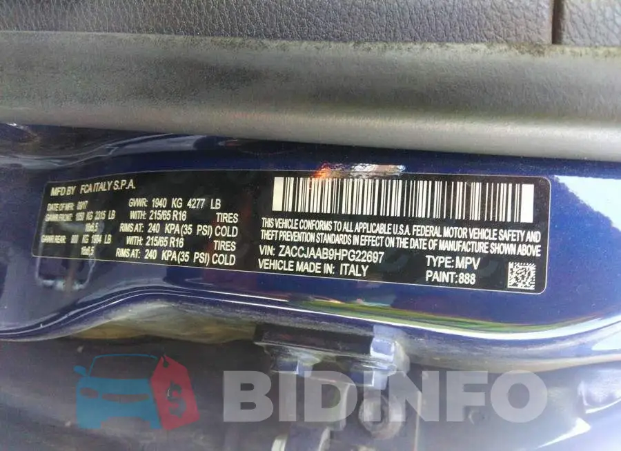 ZACCJAAB9HPG22697 Photo# 9