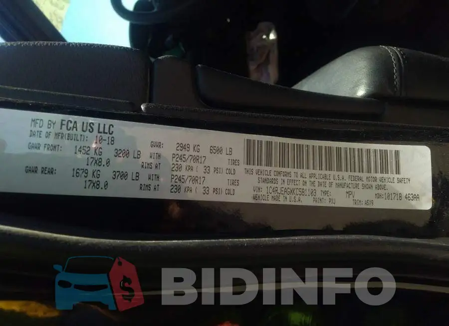 1C4RJEAGXKC581103 Photo# 9