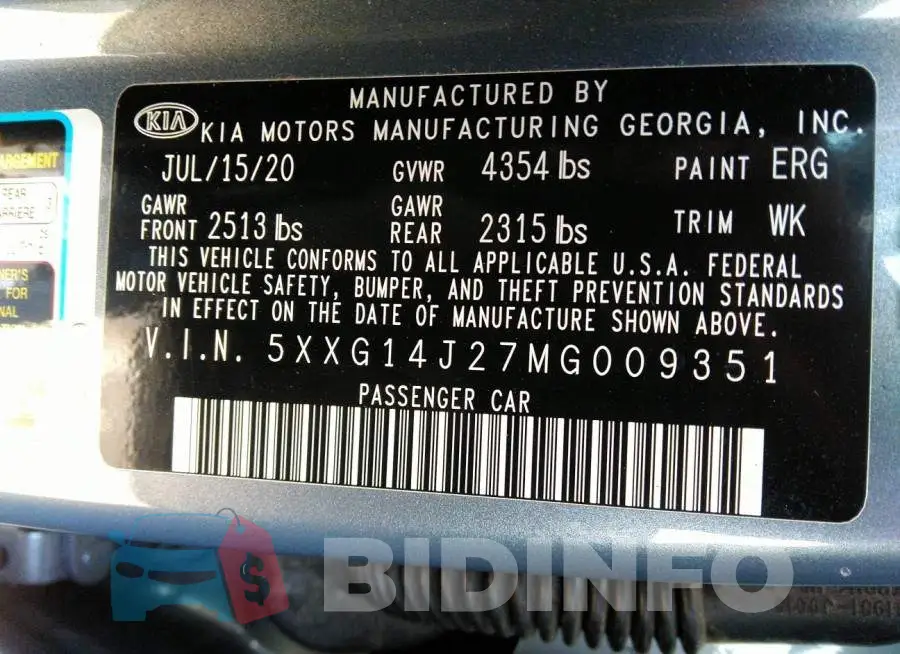 5XXG14J27MG009351 Photo# 9