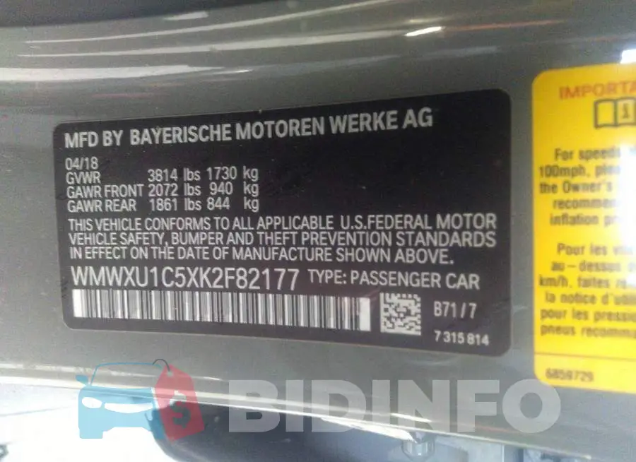 WMWXU1C5XK2F82177 Photo# 9