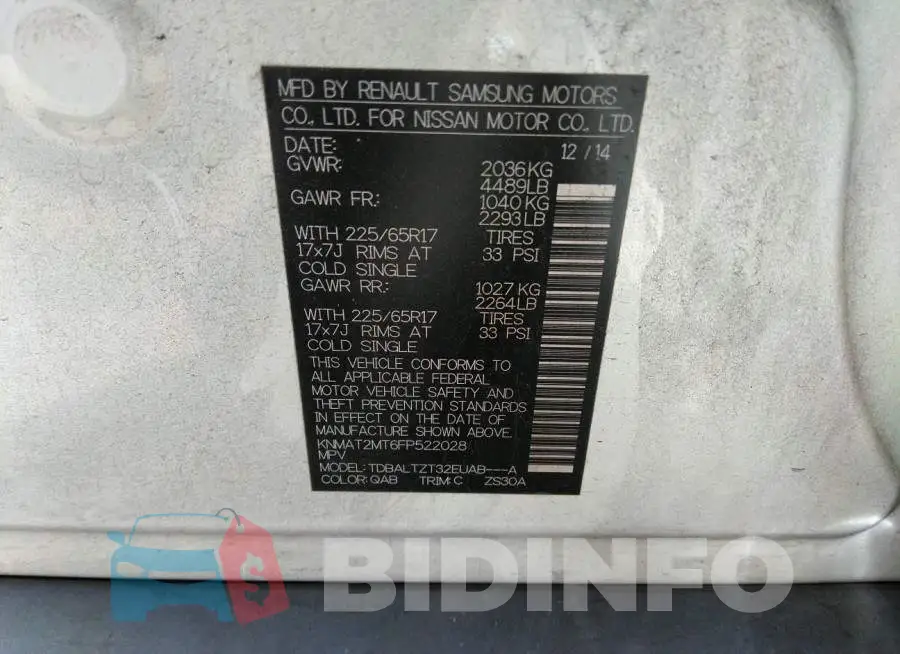 KNMAT2MT6FP522028 Photo# 9