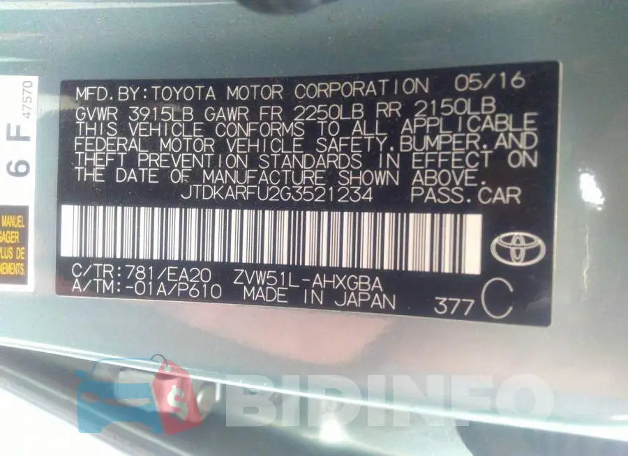 JTDKARFU2G3521234 Photo# 9