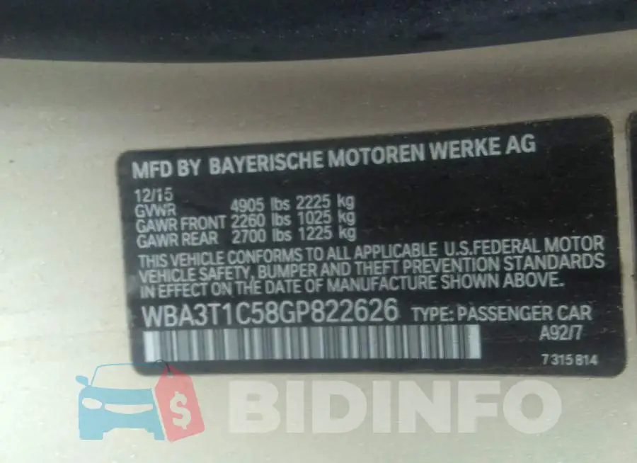 WBA3T1C58GP822626 Photo# 9