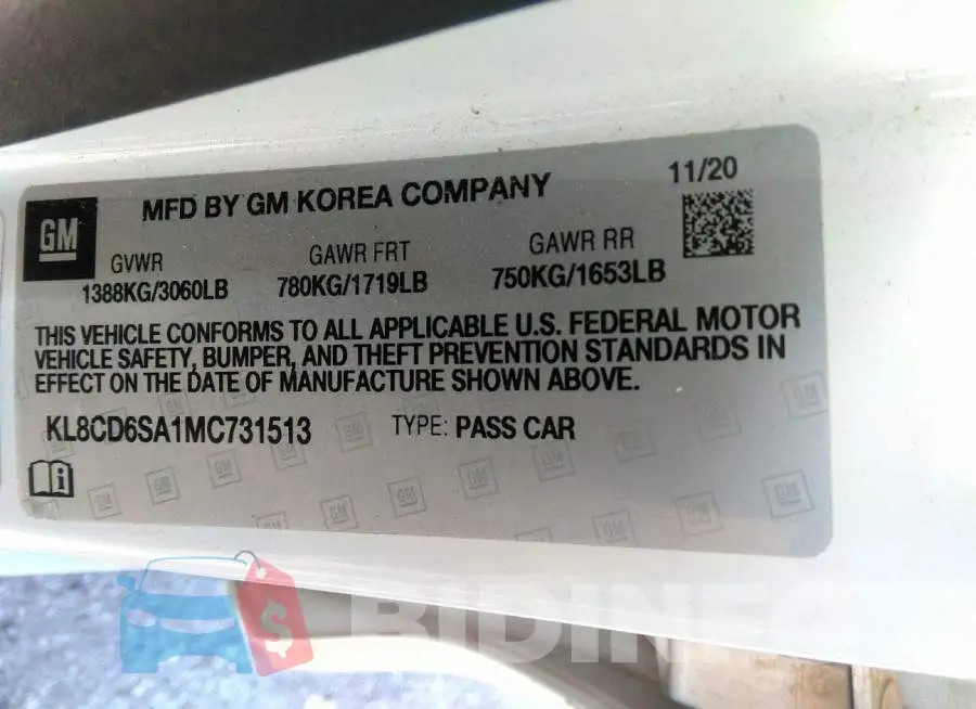 KL8CD6SA1MC731513 Photo# 9