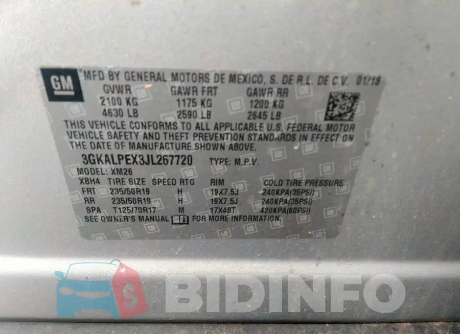3GKALPEX3JL267720 Photo# 9