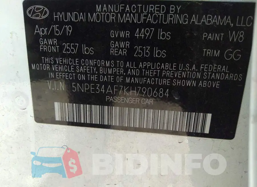 5NPE34AF7KH790684 Photo# 9