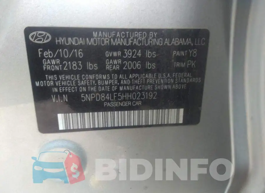 5NPD84LF5HH023192 Photo# 9