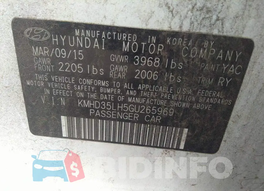 KMHD35LH5GU265969 Photo# 9