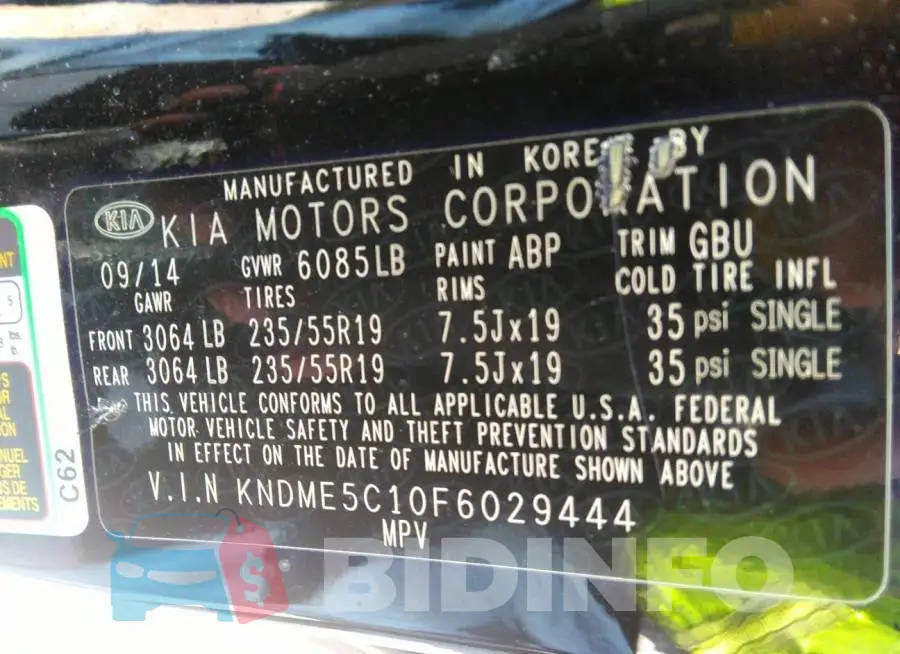 KNDME5C10F6029444 Photo# 9