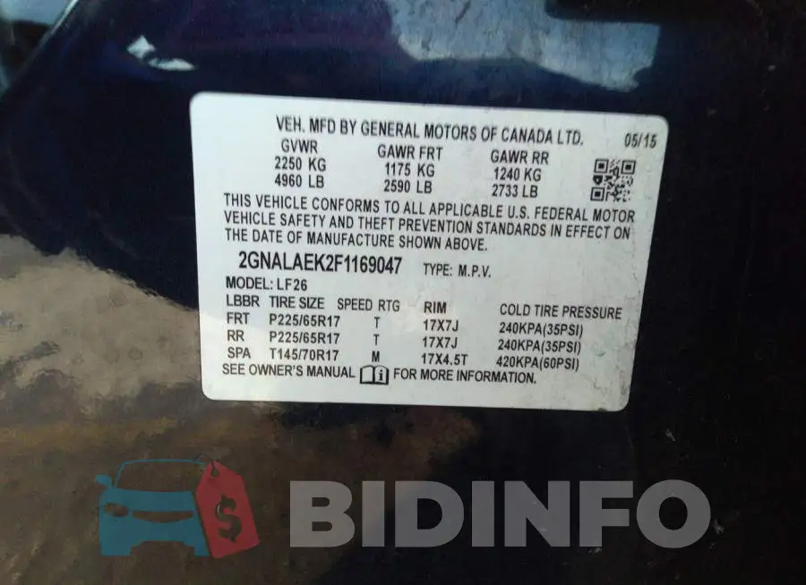 2GNALAEK2F1169047 Photo# 9