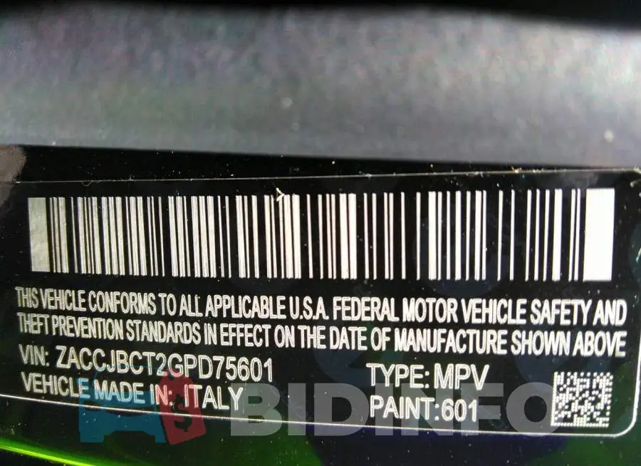 ZACCJBCT2GPD75601 Photo# 9