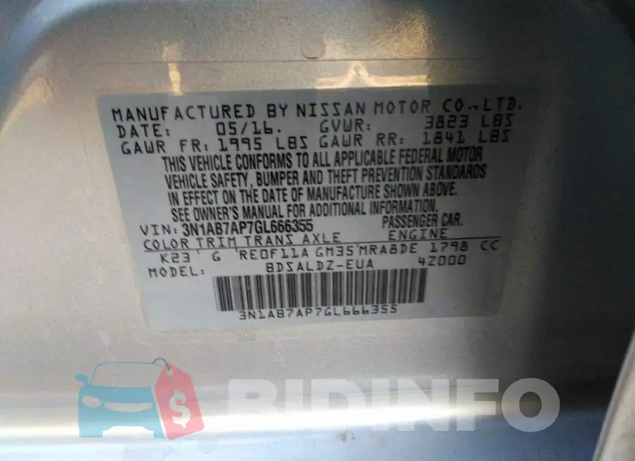 3N1AB7AP7GL666355 Photo# 9