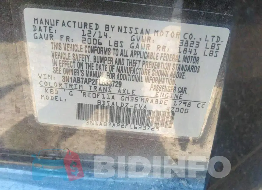 3N1AB7AP2FL633729 Photo# 9