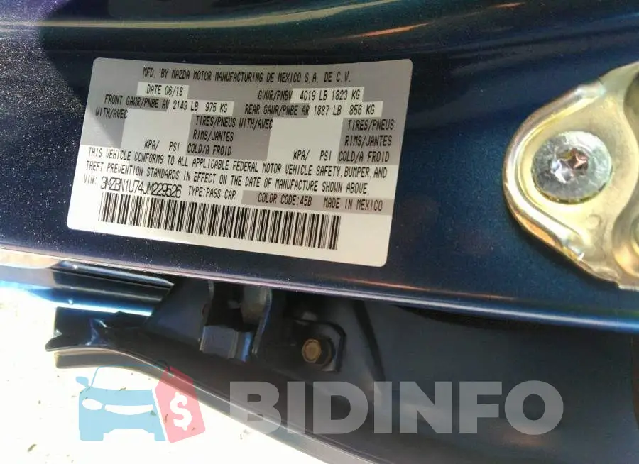3MZBN1U74JM229526 Photo# 9