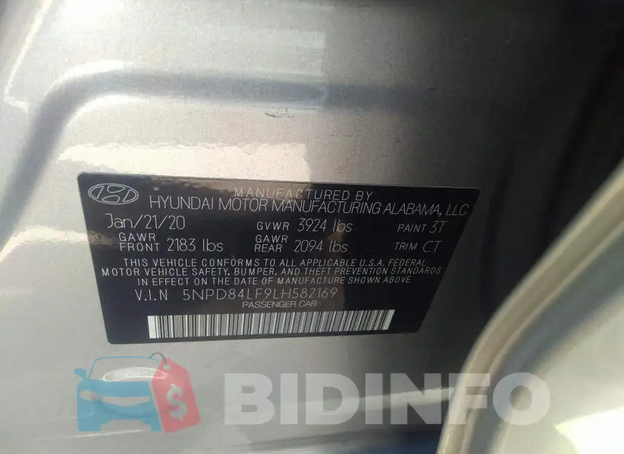 5NPD84LF9LH582169 Photo# 9