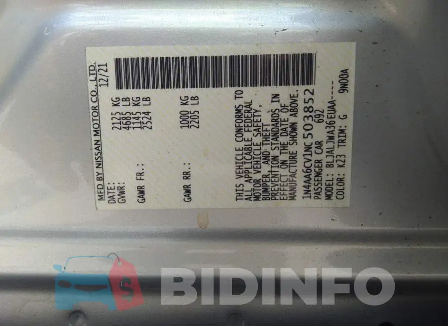 1N4AA6CV1NC503852 Photo# 9