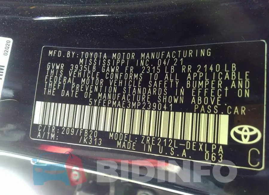 5YFEPMAE3MP239041 Photo# 9