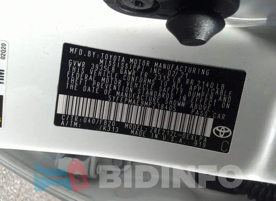5YFEPMAE9MP218405 Photo# 9