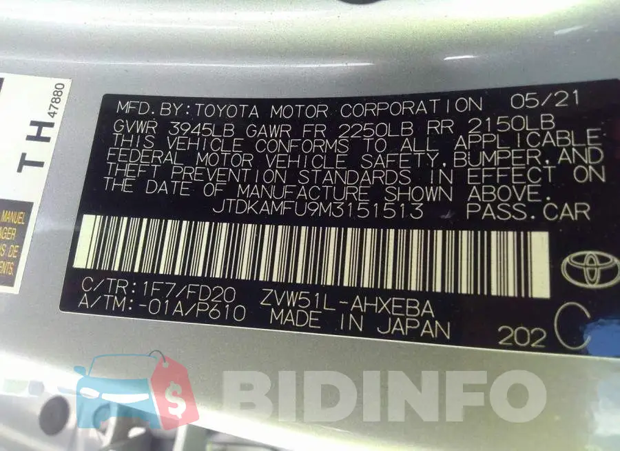 JTDKAMFU9M3151513 Photo# 9