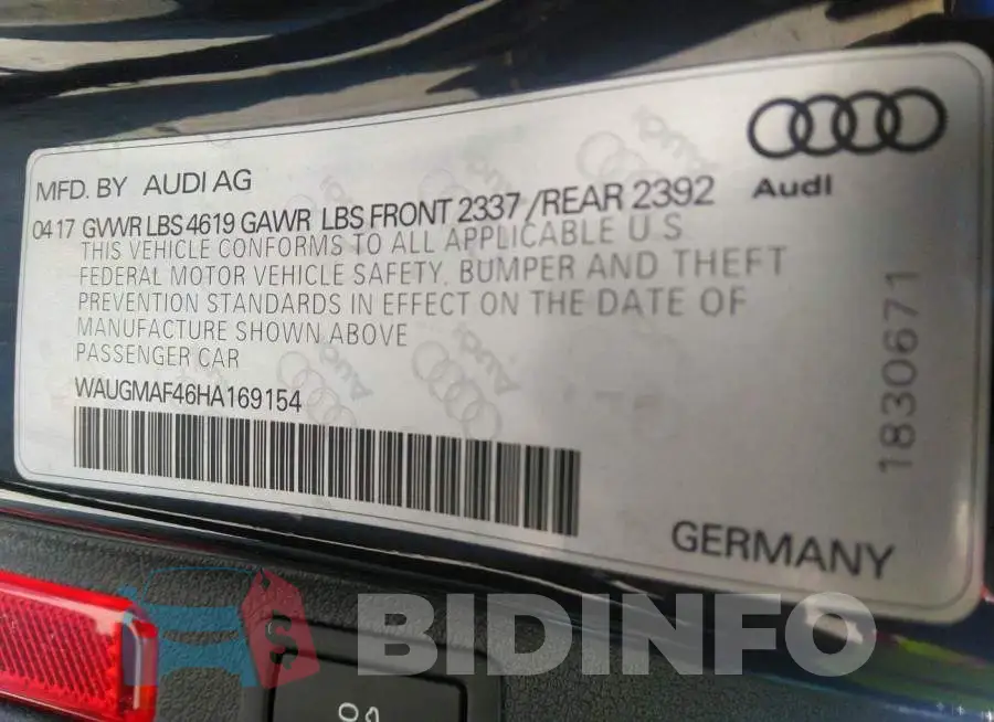WAUGMAF46HA169154 Photo# 9