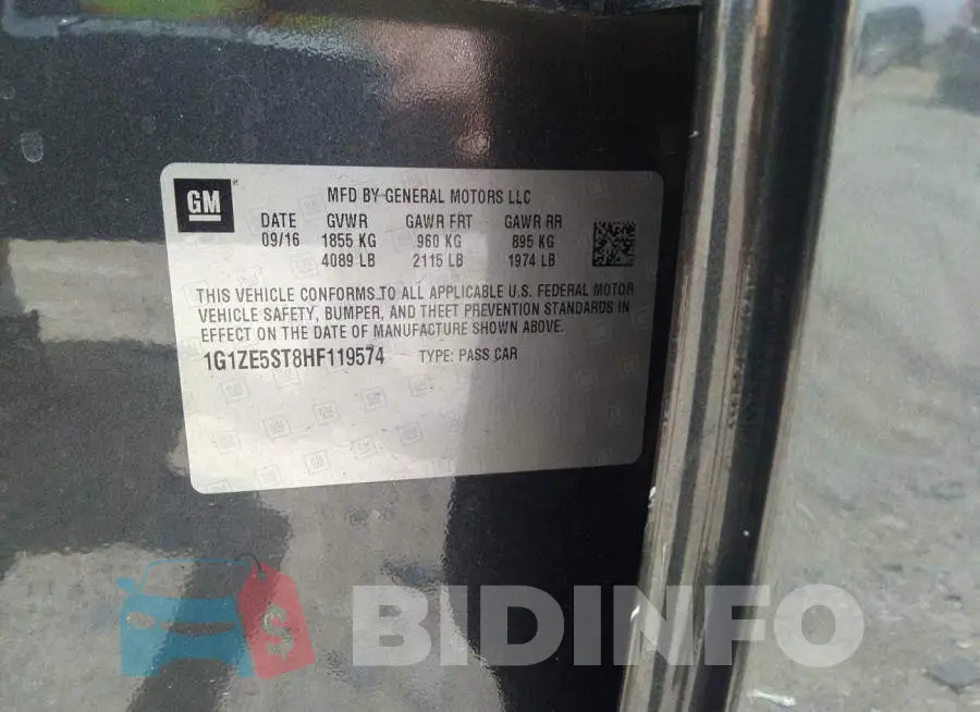 1G1ZE5ST8HF119574 Photo# 9