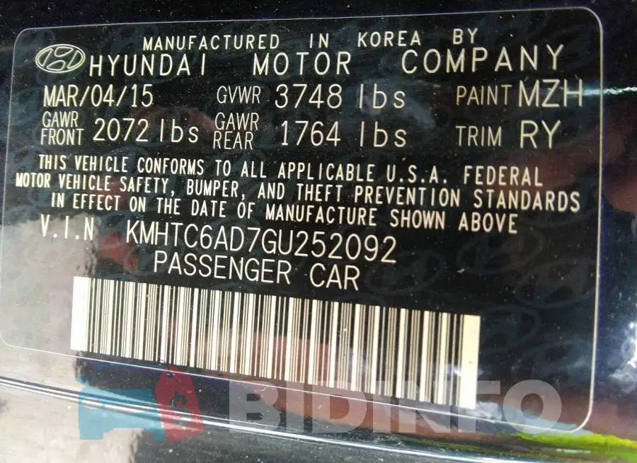 KMHTC6AD7GU252092 Photo# 9