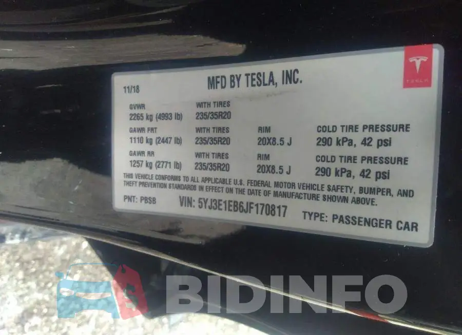 5YJ3E1EB6JF170817 Photo# 9
