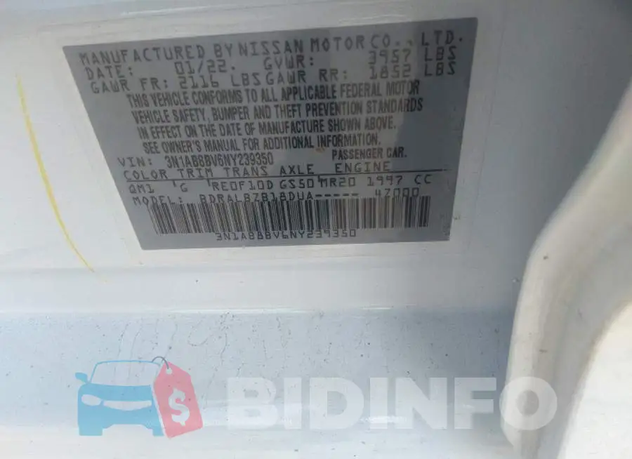 3N1AB8BV6NY239350 Photo# 9