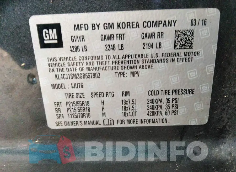 KL4CJ1SM3GB657903 Photo# 9