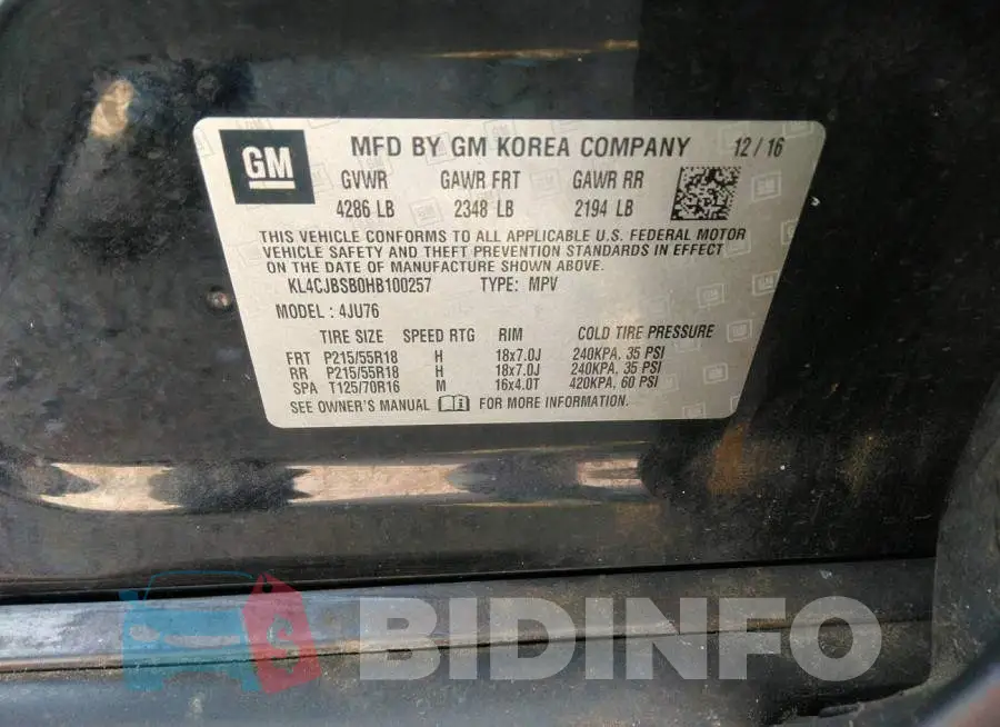 KL4CJBSB0HB100257 Photo# 9