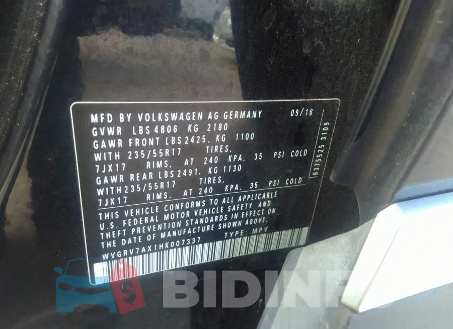 WVGRV7AX1HK007337 Photo# 9