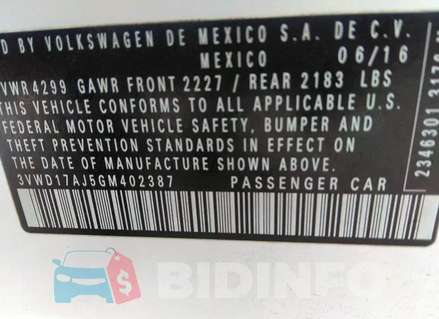 3VWD17AJ5GM402387 Photo# 9